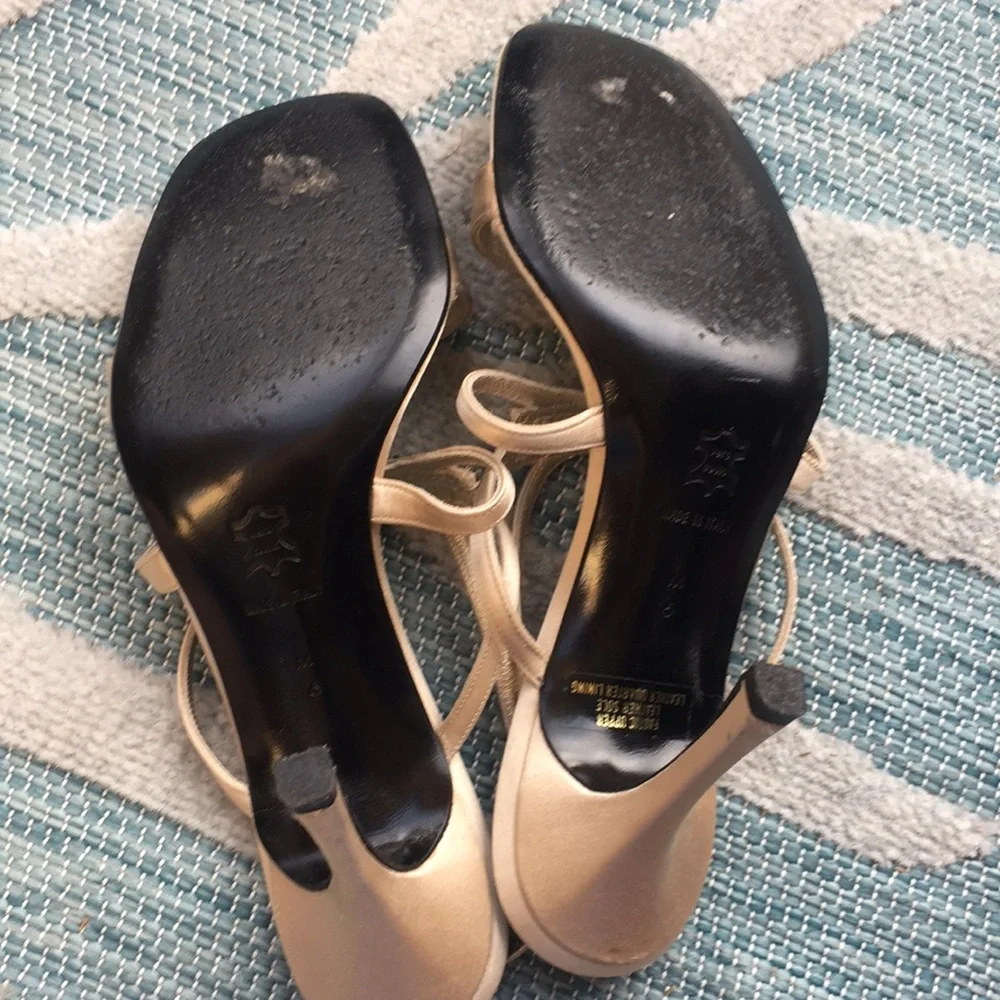 Petra Firenze Rhinestone Satin Heels size 6M Sling Back Evening Party